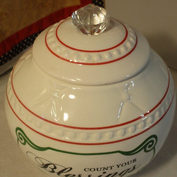 Count Your Blessings Ceramic Dog Biscuit Cookie Jar - Picture 2 of 6